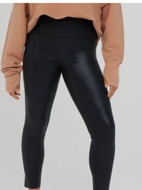 Aerie Real Luxe Faux Leather Leggings Black
